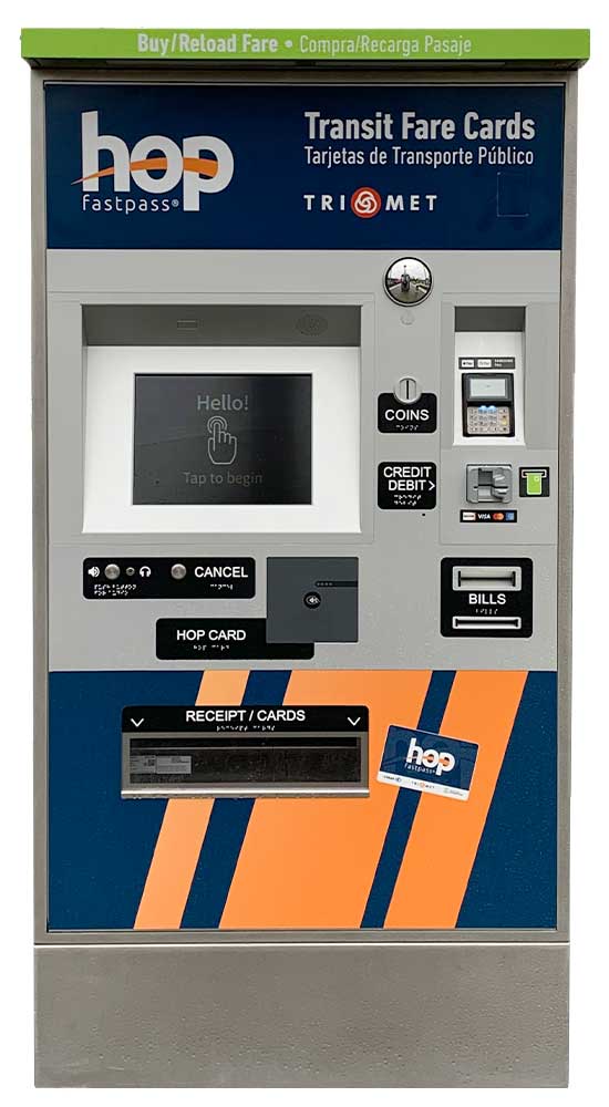 photo of a Hop card vending machine