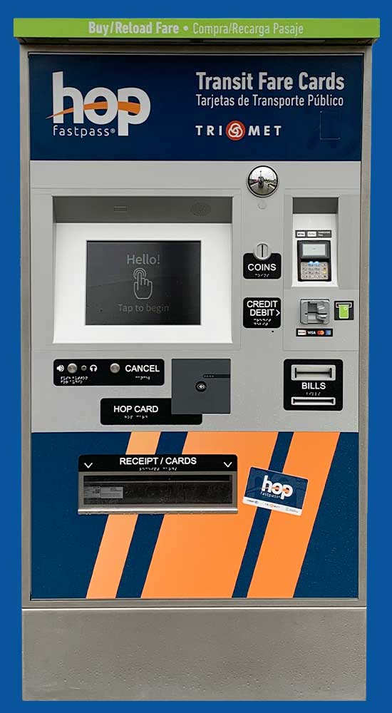 photo of a Hop card vending machine