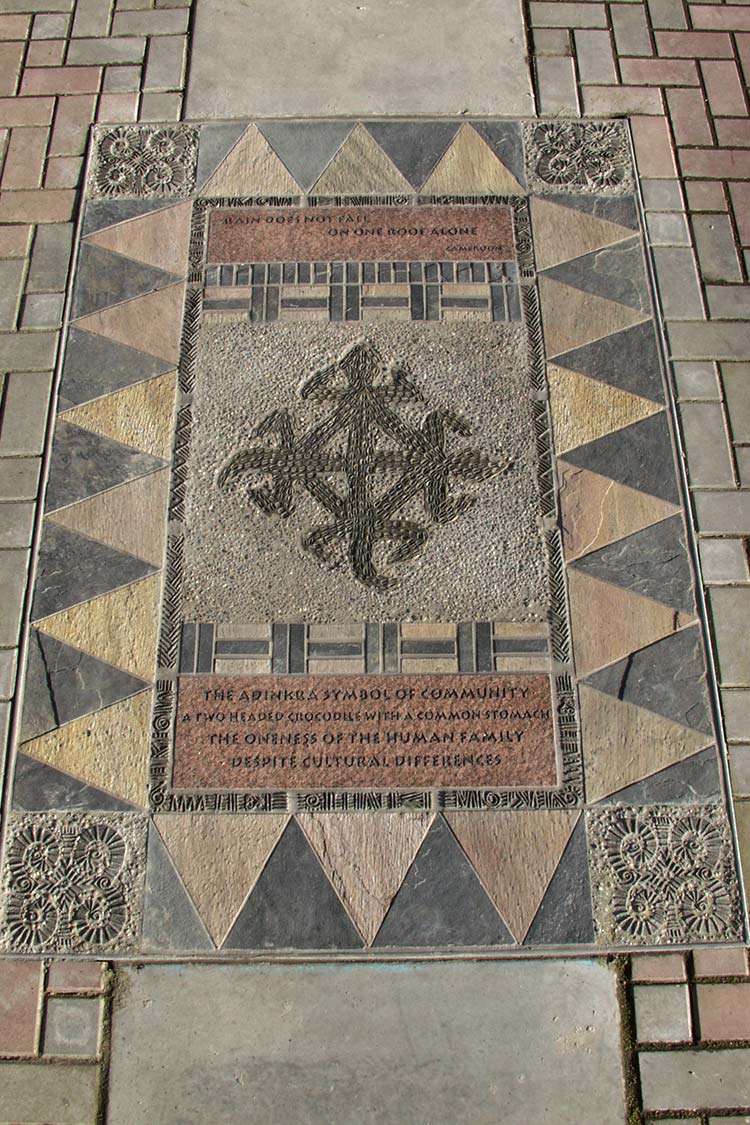 Community map - embedded scuplture in the concrete sidewalk