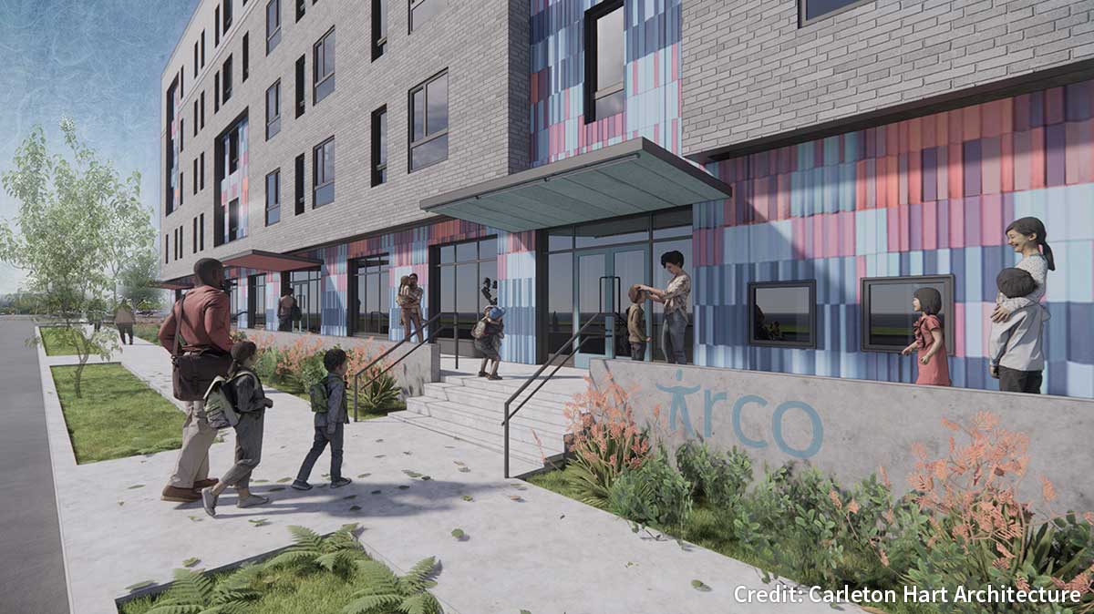 Willow Creek Affordable Housing conceptual rendering 4 of 4. Credit: Carleton Hart Architecture.